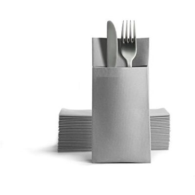 Alvotex Airlaid bestekservetten 39x40cm 50/1 GREY (397) Alvotex Airlaid bestekservetten 39x40cm 50/1 GREY (397)