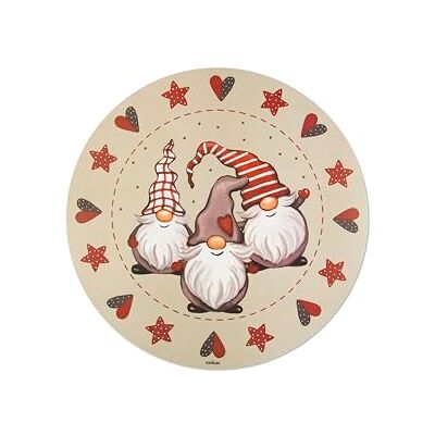 Excelsa Gnomo placemats, rond, 38 cm, 2 stuks, kerstmotief Excelsa Gnomo placemats, rond, 38 cm, 2 stuks, kerstmotief