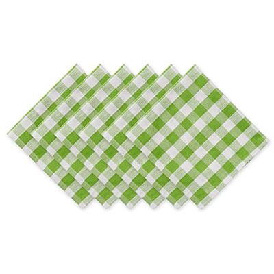 DII Tafelservettenset, geruit, groene appel, 6 stuks DII Tafelservettenset, geruit, groene appel, 6 stuks