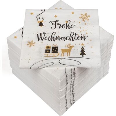 Heku 22-30243-102: 100 servetten, 3-laags, Vrolijk Kerstmis, Heku 22-30243-102: 100 servetten, 3-laags, Vrolijk Kerstmis,