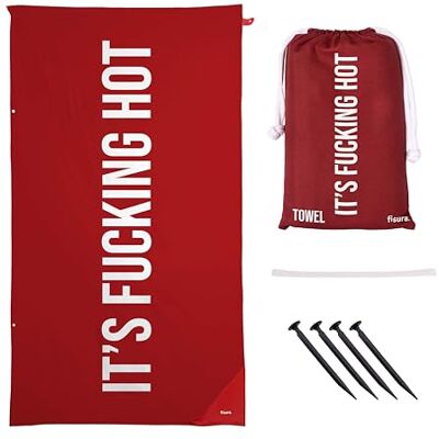 Fisura – Grote rode strandhanddoek ”It’s f*cking hot”. Lichte microvezel handdoek, sneldrogend en zandafstotend. Uitstekend voor zwembad, strand, camping of picknick. Origineel cadeau. 180 x 100 cm. Fisura – Grote rode strandhanddoek ”It’s f*cking hot”. Lichte microvezel handdoek, sneldrogend en zandafstotend. Uitstekend voor zwembad, strand, camping of picknick. Origineel cadeau. 180 x 100 cm.
