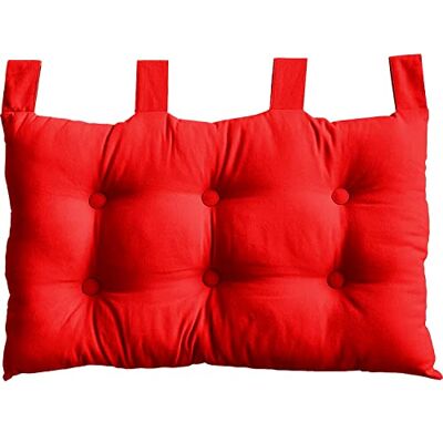 Enjoy Home Wandhoofdeinde, 70 x 45 cm, rood, om op te hangen, gewatteerd kussen, 100% katoen, collectie Panama, Enjoy Home Wandhoofdeinde, 70 x 45 cm, rood, om op te hangen, gewatteerd kussen, 100% katoen, collectie Panama,