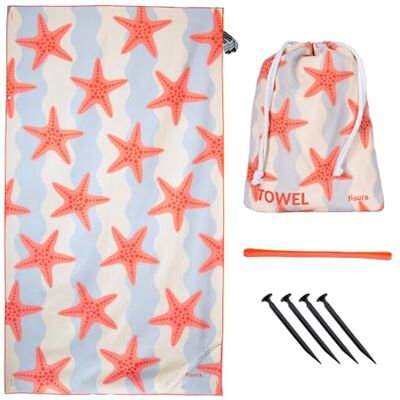 Fisura Grote strandhanddoek met zeestermotief, lichte microvezel, voor zwembad, strand, camping, picknick, zandbescherming, sneldrogend, origineel cadeau, 180 x 100 cm Fisura Grote strandhanddoek met zeestermotief, lichte microvezel, voor zwembad, strand, camping, picknick, zandbescherming, sneldrogend, origineel cadeau, 180 x 100 cm