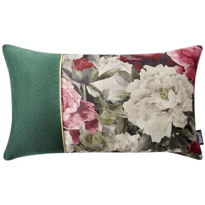 room99 Blossom Sierkussensloop, 30 x 50 cm, decoratieve sierkussensloop, esthetisch, modern, slaapkamer, woonkamer, decoratie, fluweel, donkergroen, 1 stuk room99 Blossom Sierkussensloop, 30 x 50 cm, decoratieve sierkussensloop, esthetisch, modern, slaapkamer, woonkamer, decoratie, fluweel, donkergroen, 1 stuk