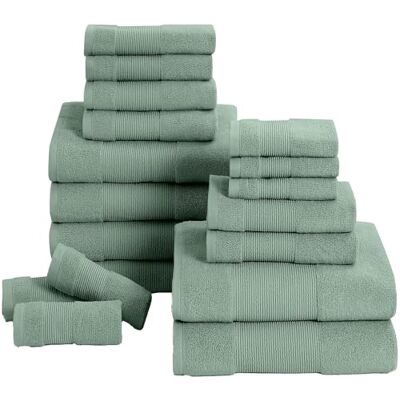Modern Threads Amrapur Overseas Air Cloud 18-delig, 100% gekamd katoen, eucalyptus, 18-delig Modern Threads Amrapur Overseas Air Cloud 18-delig, 100% gekamd katoen, eucalyptus, 18-delig
