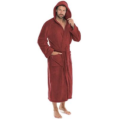 CelinaTex Florida badjas met capuchon L chili rood koraal fleece dames saunamantel heren ochtendjas huisjas CelinaTex Florida badjas met capuchon L chili rood koraal fleece dames saunamantel heren ochtendjas huisjas