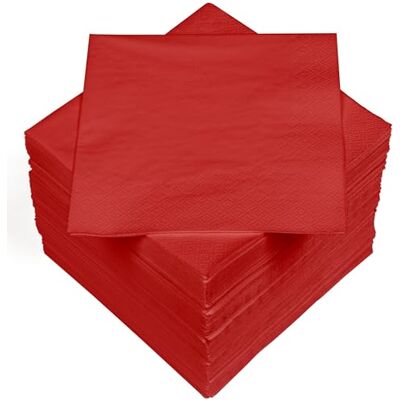 Heku 100 effen servetten, 3-laags, 33 x 33 cm, uniforme kwaliteit voor evenementen en horeca, praktische verpakking van 5 stuks, zeer absorberend en stijlvol, rood Heku 100 effen servetten, 3-laags, 33 x 33 cm, uniforme kwaliteit voor evenementen en horeca, praktische verpakking van 5 stuks, zeer absorberend en stijlvol, rood