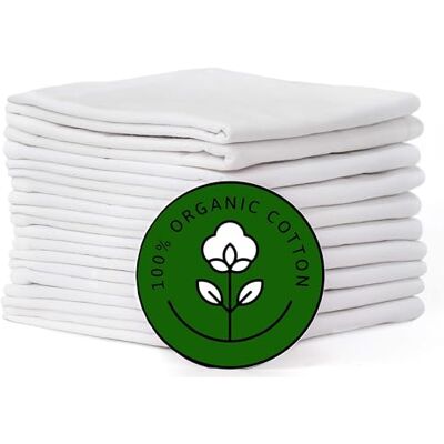 Madras Collections Meelzak keukenhanddoeken Biologisch katoenen blanco handdoek theedoek knutselen borduurwerk plat dik absorberend sneldrogend Broodbestendig ademend linnen doek cover set van 10, 28 x 28 inch, wit Madras Collections Meelzak keukenhanddoeken Biologisch katoenen blanco handdoek theedoek knutselen borduurwerk plat dik absorberend sneldrogend Broodbestendig ademend linnen doek cover set van 10, 28 x 28 inch, wit