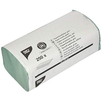 PAPSTAR 250 Bladen Groene Cik-cak V-vouw Papierhanddoeken PAPSTAR 250 Bladen Groene Cik-cak V-vouw Papierhanddoeken