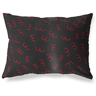 Bonamaison Rood-Zwart Decoratieve Kussensloop, Kussenhoezen Bank, Decoratieve Kussenhoesjes, Kussensloop; Sofa, Slaapkamer, Kantoor, Auto 35x50 Cm Ontworpen en vervaardigd in Turkije Bonamaison Rood-Zwart Decoratieve Kussensloop, Kussenhoezen Bank, Decoratieve Kussenhoesjes, Kussensloop; Sofa, Slaapkamer, Kantoor, Auto 35x50 Cm Ontworpen en vervaardigd in Turkije