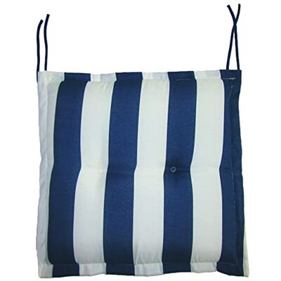 VERDELOOK Stoelkussen, 40 x 40 cm, vierkant, gestreept, wit/blauw VERDELOOK Stoelkussen, 40 x 40 cm, vierkant, gestreept, wit/blauw