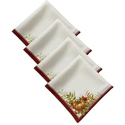 Elrene Home Fashions Herfst Pumpkin Grove Servet, 17"x17" (Set van 4, Multi Color Elrene Home Fashions Herfst Pumpkin Grove Servet, 17"x17" (Set van 4, Multi Color