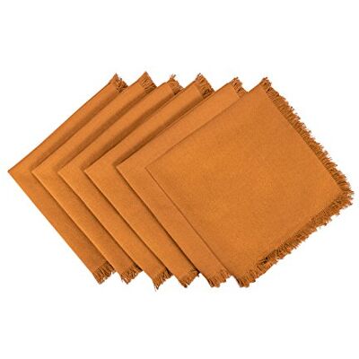 DII Zwaargewicht franjes NP Solid S/6 Pumpkin Spice, 48,3 x 33 cm (Set van 6) DII Zwaargewicht franjes NP Solid S/6 Pumpkin Spice, 48,3 x 33 cm (Set van 6)