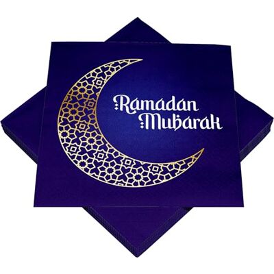 Heku Ramadan Mubarak servetten, 3-laags, 33 x 33 cm, verpakking van 20 stuks, absorberend en praktisch verpakt, feestelijk design, geschikt voor de ramadan feest Heku Ramadan Mubarak servetten, 3-laags, 33 x 33 cm, verpakking van 20 stuks, absorberend en praktisch verpakt, feestelijk design, geschikt voor de ramadan feest