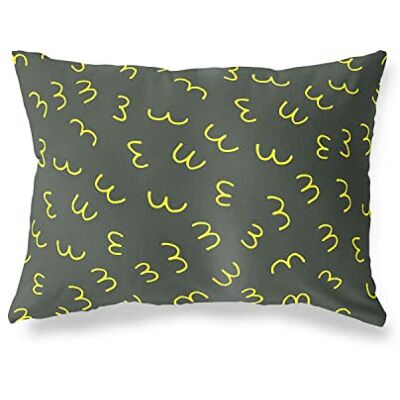 Bonamaison Decoratieve kussensloop, neon geel-Fume gooien kussenhoezen, decoratieve kussenslopen voor woonkamer, bank, slaapkamer, maat: 45x60 cm ontworpen en vervaardigd in Turkije Bonamaison Decoratieve kussensloop, neon geel-Fume gooien kussenhoezen, decoratieve kussenslopen voor woonkamer, bank, slaapkamer, maat: 45x60 cm ontworpen en vervaardigd in Turkije