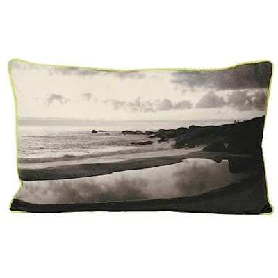 Paoletti Neon Coast Piped Photographic Print Feather Filled Cushion - Lime Green - One Size Paoletti Neon Coast Piped Photographic Print Feather Filled Cushion - Lime Green - One Size
