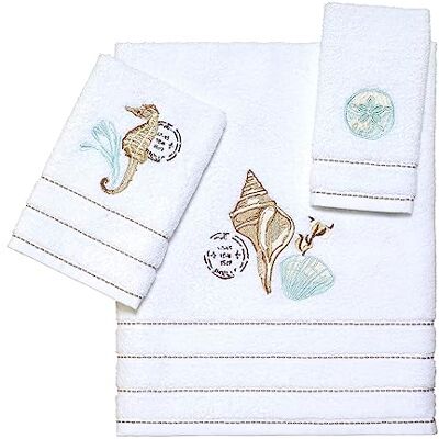 Avanti Linens Farmhouse Shell servetten, wit, 3 stuks Avanti Linens Farmhouse Shell servetten, wit, 3 stuks