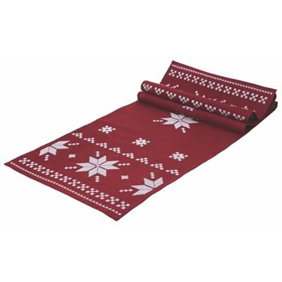 Tivoli Tafelloper rood 40 x 173 cm, polyester, geometrisch decor, XMas Tivoli Tafelloper rood 40 x 173 cm, polyester, geometrisch decor, XMas