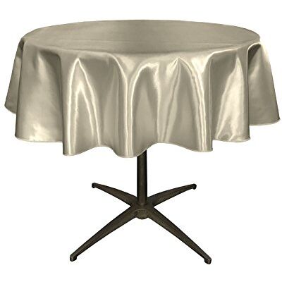 LA Linen La Leinen bruidssieraden tafelkleed rond, satijn LA Linen La Leinen bruidssieraden tafelkleed rond, satijn