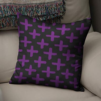 Bonamaison Decoratieve Kussensloop, Paars en zwart Kussenhoezen Bank, Zitkussen, Decoratieve Kussenhoesjes, Kussensloop; Sofa, Slaapkamer, Kantoor, Auto 43x43 Cm Ontworpen en Vervaardigd in Turkije Bonamaison Decoratieve Kussensloop, Paars en zwart Kussenhoezen Bank, Zitkussen, Decoratieve Kussenhoesjes, Kussensloop; Sofa, Slaapkamer, Kantoor, Auto 43x43 Cm Ontworpen en Vervaardigd in Turkije