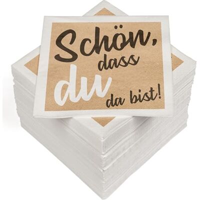 Heku 100 servetten, 3-laags, 33 x 33 cm, absorberend en praktisch verpakt, ideaal voor bruiloften, jubilea en speciale gelegenheden, mooi dat je er bent natuur Heku 100 servetten, 3-laags, 33 x 33 cm, absorberend en praktisch verpakt, ideaal voor bruiloften, jubilea en speciale gelegenheden, mooi dat je er bent natuur
