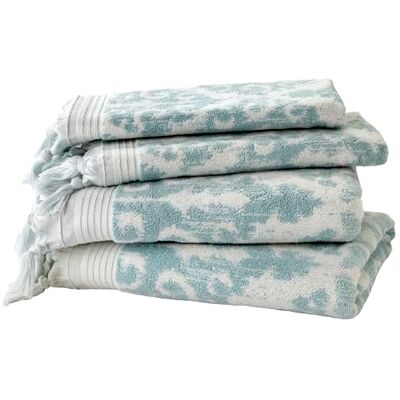 SKL Home Mirage Fringe 2 badhanddoeken, 2 handdoeken, Aqua SKL Home Mirage Fringe 2 badhanddoeken, 2 handdoeken, Aqua