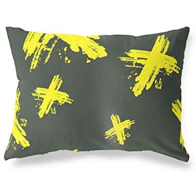 Bonamaison Decoratieve kussensloop, neon geel-Fume gooien kussenhoezen, decoratieve kussenslopen voor woonkamer, bank, slaapkamer, maat: 45x60 cm ontworpen en vervaardigd in Turkije Bonamaison Decoratieve kussensloop, neon geel-Fume gooien kussenhoezen, decoratieve kussenslopen voor woonkamer, bank, slaapkamer, maat: 45x60 cm ontworpen en vervaardigd in Turkije
