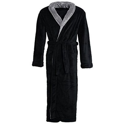 CelinaTex Nevada Badjas, dames en heren, XXXL, zwart, antraciet, microvezel, saunamantel, coral fleece ochtendjas CelinaTex Nevada Badjas, dames en heren, XXXL, zwart, antraciet, microvezel, saunamantel, coral fleece ochtendjas