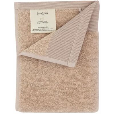 Jean & Len Gastenhanddoek van 100% biologisch katoen, kleur beige, met haak, OEKO-TEX- en GOTS-gecertificeerd, merklabel van veganistisch leer, gastenhanddoeken 30x50 cm Jean & Len Gastenhanddoek van 100% biologisch katoen, kleur beige, met haak, OEKO-TEX- en GOTS-gecertificeerd, merklabel van veganistisch leer, gastenhanddoeken 30x50 cm