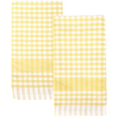 Talking Tables 2 x gele gingham keuken theedoeken tafellinnen stoffen vaatdoeken grote geruite doek servetten absorberend duurzaam zacht katoen sneldrogend eco-verpakking 45 cm x 70 cm Talking Tables 2 x gele gingham keuken theedoeken tafellinnen stoffen vaatdoeken grote geruite doek servetten absorberend duurzaam zacht katoen sneldrogend eco-verpakking 45 cm x 70 cm