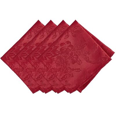 Threadmade Elrene Home Fashions Jacquard vakantie doek diner servetten set van 4, polyester, rood, 17" x 17 Threadmade Elrene Home Fashions Jacquard vakantie doek diner servetten set van 4, polyester, rood, 17" x 17