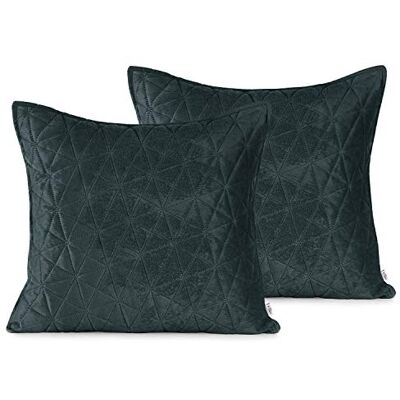AmeliaHome 2 kussenslopen 45x45 cm antraciet zilver dubbelzijdig stiksel fluweel Laila AmeliaHome 2 kussenslopen 45x45 cm antraciet zilver dubbelzijdig stiksel fluweel Laila