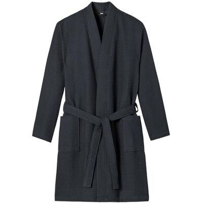 Schiesser Heren badjas wafelpiqué-look 178401 Schiesser Heren badjas wafelpiqué-look 178401