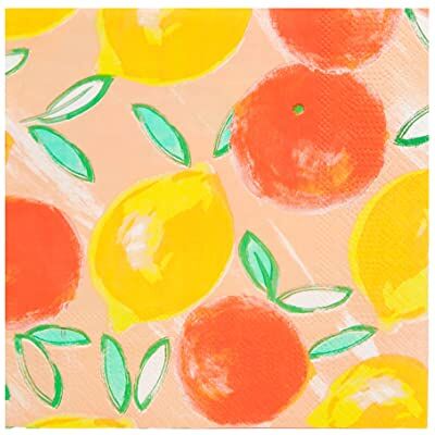 Talking Tables Zomerpapier Wegwerp Tropische Servetten Citroen & Sinaasappels Citrus Design, Kleurrijke Papieren Serviettes voor Decoupage Feesttafeldecoraties voor Alfresco Dineren Picknick, BBQ Essentials, Pack Talking Tables Zomerpapier Wegwerp Tropische Servetten Citroen & Sinaasappels Citrus Design, Kleurrijke Papieren Serviettes voor Decoupage Feesttafeldecoraties voor Alfresco Dineren Picknick, BBQ Essentials, Pack
