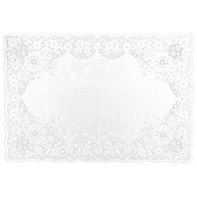 Excelsa Kanten placemat Venezia, 30 x 45 cm, vinyl, wit Excelsa Kanten placemat Venezia, 30 x 45 cm, vinyl, wit