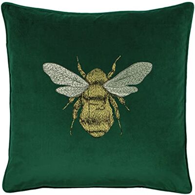Paoletti Hortus Geborduurde Bij Vezel Velvet Kussenhoes - Smaragd - Eén maat Paoletti Hortus Geborduurde Bij Vezel Velvet Kussenhoes - Smaragd - Eén maat