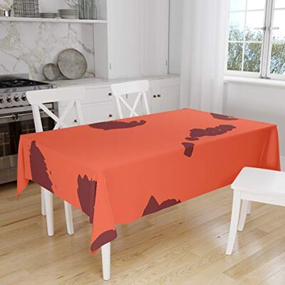 Bonamaison Tafelkleed, Anti-Mold, Sneldrogend, Waterdicht, 100% Polyester Tafellaken, Oranje Bordeaux, 140 x 160 Cm Ontworpen en Vervaardigd in Turkije Bonamaison Tafelkleed, Anti-Mold, Sneldrogend, Waterdicht, 100% Polyester Tafellaken, Oranje Bordeaux, 140 x 160 Cm Ontworpen en Vervaardigd in Turkije