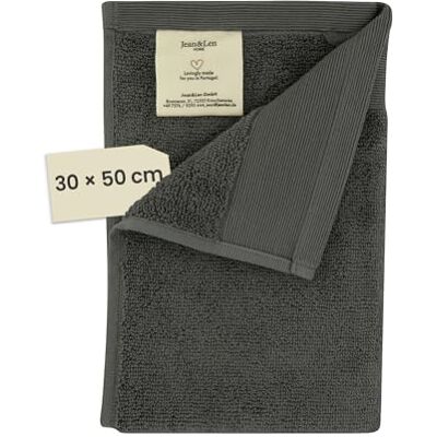 Jean & Len Gastenhanddoek van 100% biologisch katoen, kleur rozemarijn, met haak, OEKO-TEX- en GOTS-gecertificeerd, merklabel van veganistisch leer, gastenhanddoeken 30x50 cm Jean & Len Gastenhanddoek van 100% biologisch katoen, kleur rozemarijn, met haak, OEKO-TEX- en GOTS-gecertificeerd, merklabel van veganistisch leer, gastenhanddoeken 30x50 cm
