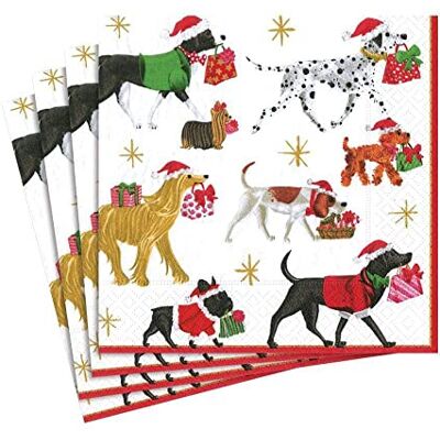 Caspari Entertaining met servet, kerstlevering, wit Caspari Entertaining met servet, kerstlevering, wit