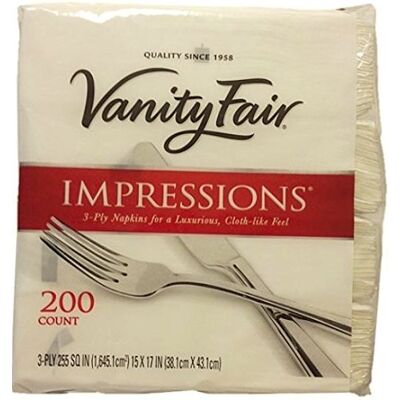 Vanity Fair 3-laags diner servetten 200 stuks Vanity Fair 3-laags diner servetten 200 stuks
