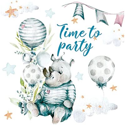 Nouveau Wegwerp papieren servetten, Time to Party, 20 stuks, 3-laags, 33 x 33 cm Nouveau Wegwerp papieren servetten, Time to Party, 20 stuks, 3-laags, 33 x 33 cm