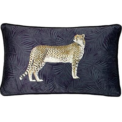 Paoletti Luipaard Bos Fluwelen Kussenhoes - Marineblauw - One Size Paoletti Luipaard Bos Fluwelen Kussenhoes - Marineblauw - One Size