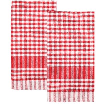 Talking Tables 2 x Rode Gingham Keuken Theedoeken Tafellinnen Stof Vaatdoeken Grote Geruite Doek Servetten Absorberend Duurzaam Zacht Katoen Sneldrogend 45cm x 70cm Talking Tables 2 x Rode Gingham Keuken Theedoeken Tafellinnen Stof Vaatdoeken Grote Geruite Doek Servetten Absorberend Duurzaam Zacht Katoen Sneldrogend 45cm x 70cm