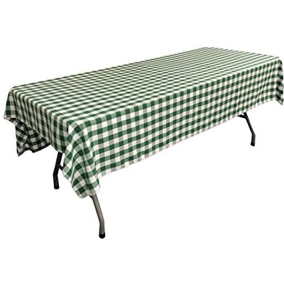 LA Linen LA Linnen Gingham Tafelkleed, 60" x 90", Jager Groen/Wit LA Linen LA Linnen Gingham Tafelkleed, 60" x 90", Jager Groen/Wit