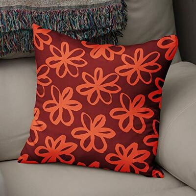 Bonamaison Decoratieve kussenhoes Oranje & Bordeux, gooien kussenhoezen, home decoratieve kussenslopen voor woonkamer, bank, slaapkamer, maat: 43x43 cm ontworpen en vervaardigd in Turkije Bonamaison Decoratieve kussenhoes Oranje & Bordeux, gooien kussenhoezen, home decoratieve kussenslopen voor woonkamer, bank, slaapkamer, maat: 43x43 cm ontworpen en vervaardigd in Turkije