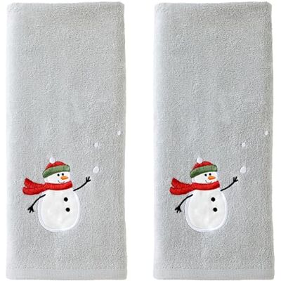 SKL Home Handdoekenset voor bad/keuken/bar & cadeau, katoen, sneeuwpop met sneeuwballen, S SKL Home Handdoekenset voor bad/keuken/bar & cadeau, katoen, sneeuwpop met sneeuwballen, S