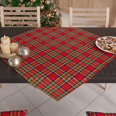 PETTI Artigiani Italiani Kersttafelloper, tafelloper voor de kerstkeuken, tafelloper 90 x 90 cm, tafelkleed tartan, 100% Made in Italy PETTI Artigiani Italiani Kersttafelloper, tafelloper voor de kerstkeuken, tafelloper 90 x 90 cm, tafelkleed tartan, 100% Made in Italy
