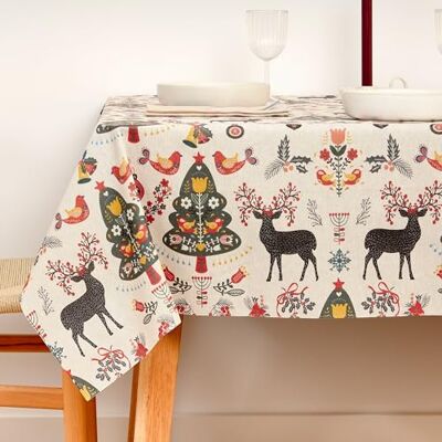 BL BELUM BELUM tafelkleed Kerstmis 200 x 140 cm, hars, vuilafstotend, model Merry Christmas 43 Lurex BL BELUM BELUM tafelkleed Kerstmis 200 x 140 cm, hars, vuilafstotend, model Merry Christmas 43 Lurex