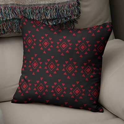 Bonamaison Decoratieve Kussensloop, Rood Zwart Kussenhoezen Bank, Zitkussen, Decoratieve Kussenhoesjes, Kussensloop; Sofa, Slaapkamer, Kantoor, Auto 43x43 Cm Ontworpen en Vervaardigd in Turkije Bonamaison Decoratieve Kussensloop, Rood Zwart Kussenhoezen Bank, Zitkussen, Decoratieve Kussenhoesjes, Kussensloop; Sofa, Slaapkamer, Kantoor, Auto 43x43 Cm Ontworpen en Vervaardigd in Turkije