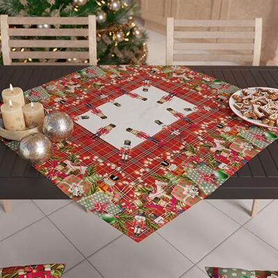 PETTI Artigiani Italiani Kersttafelloper, tafelloper voor de kerstkeuken, tafelloper 90 x 90 cm, tafelkleed soldaten, 100% Made in Italy PETTI Artigiani Italiani Kersttafelloper, tafelloper voor de kerstkeuken, tafelloper 90 x 90 cm, tafelkleed soldaten, 100% Made in Italy
